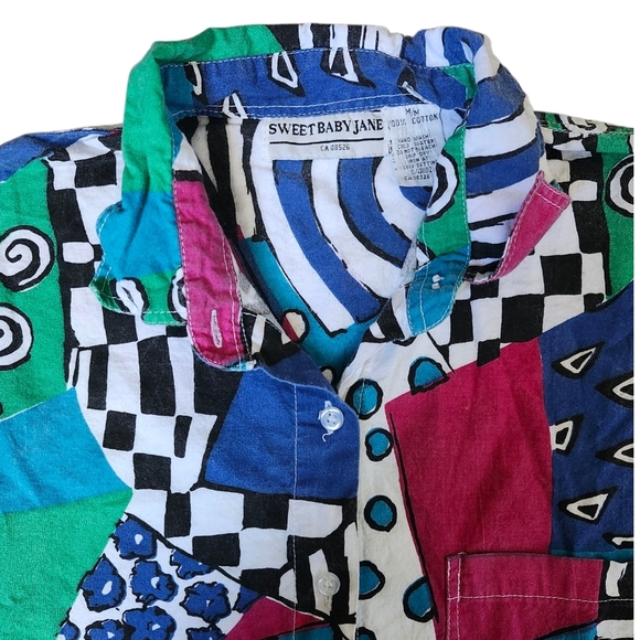 Vintage Sweet Baby Jane Abstract Button-up Shirt - Picture 2 of 4